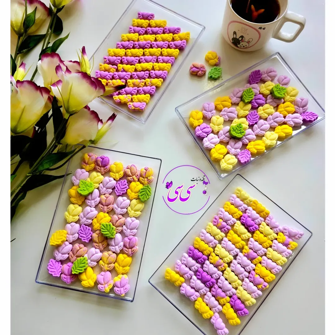 قند میوه ای رنگی تزیینی فانتزی لاله و قلب پرنده ۲۰۰گرمی سیسی