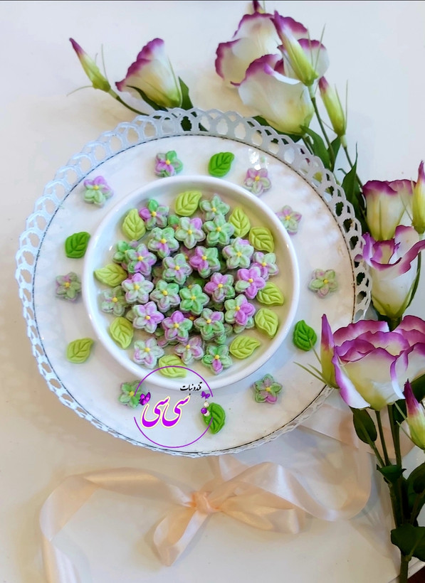 قندفانتزی میوه ای رنگی تزیینی ۷۰ عددی پیچک و نسترن سبسی